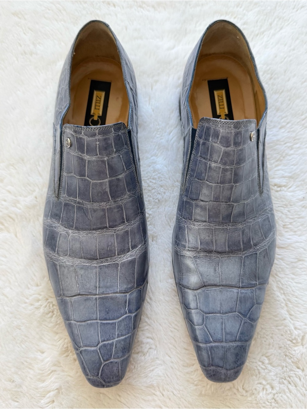 Zilli men blue crocodile skin loafers size 10 UK/11 US Authentic Retail 4500$